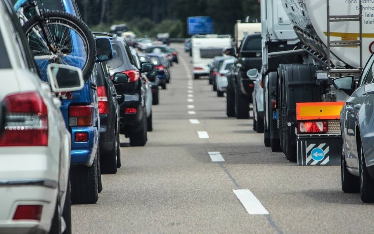 Stau auf der Autobahn