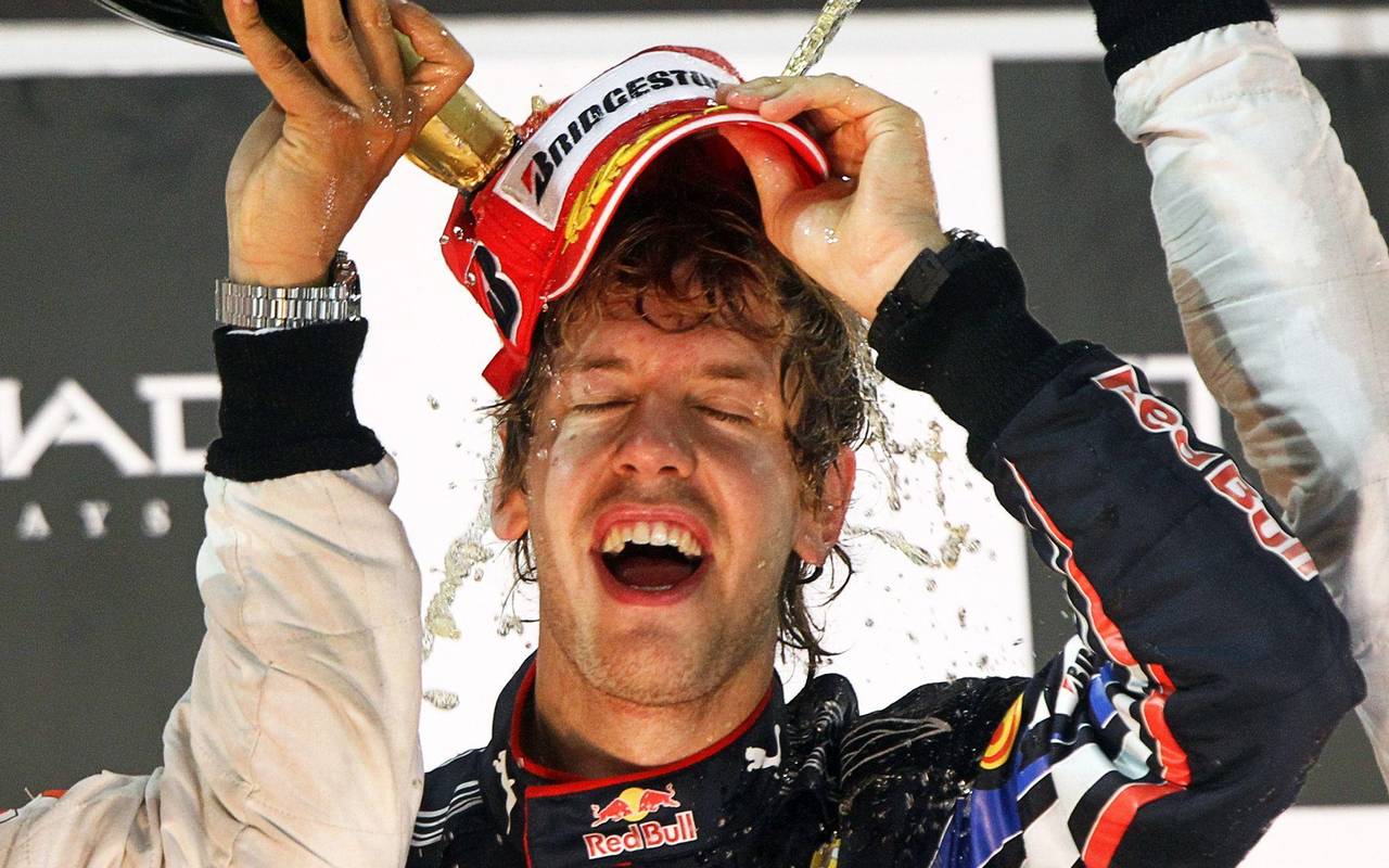 Sebastian Vettel bei seinem Titelgewinn 2010