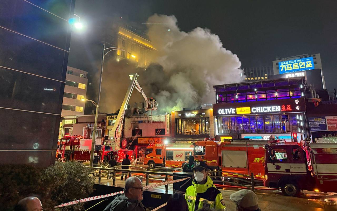 Feuer im Stadtzentrum von Seoul