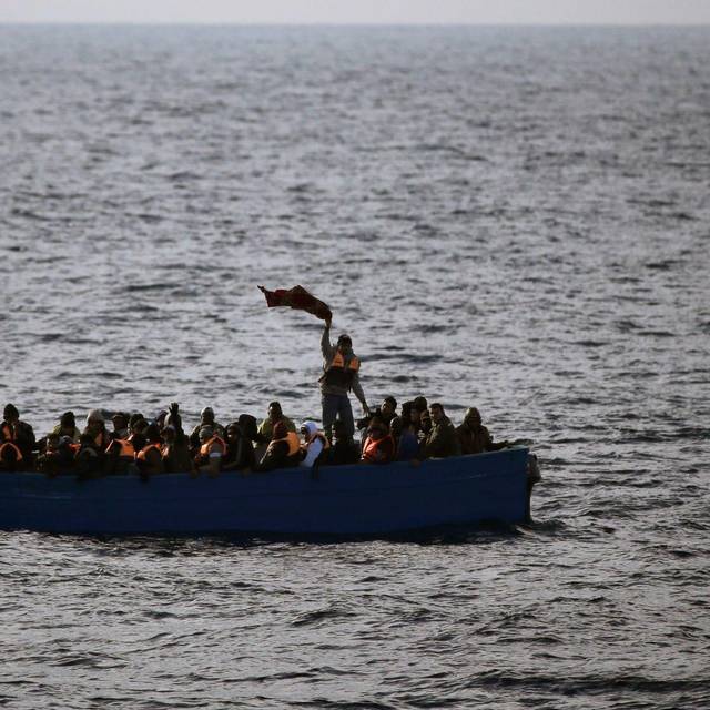 Flüchtlinge in einem Boot