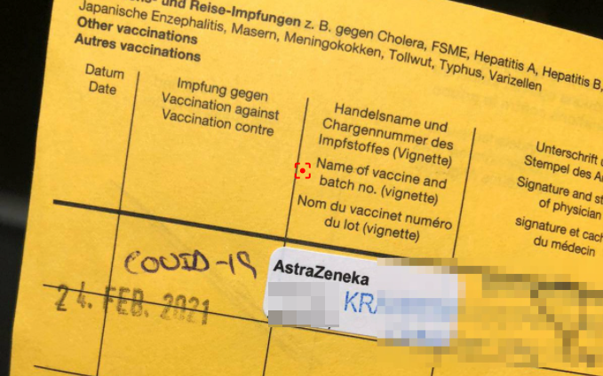 Impfpass: Impfung mit AstraZeneca