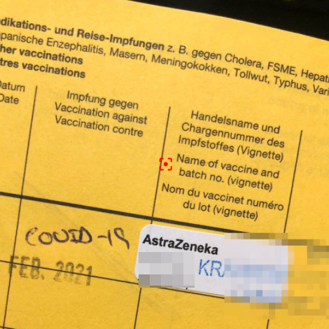 Impfpass: Impfung mit AstraZeneca
