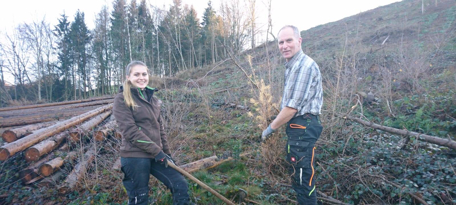 Anna aus Lindlar forstet den Wald auf