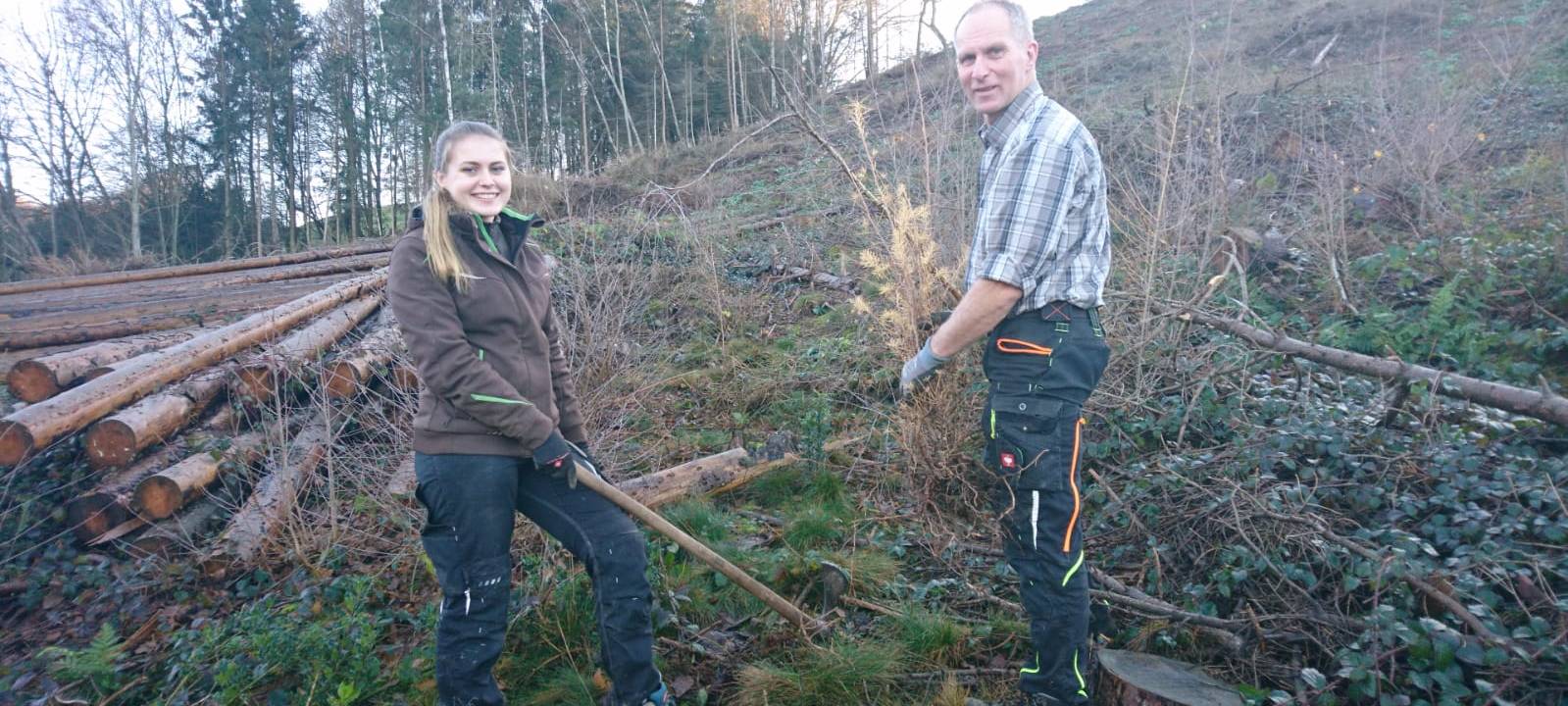 Anna aus Lindlar forstet den Wald auf