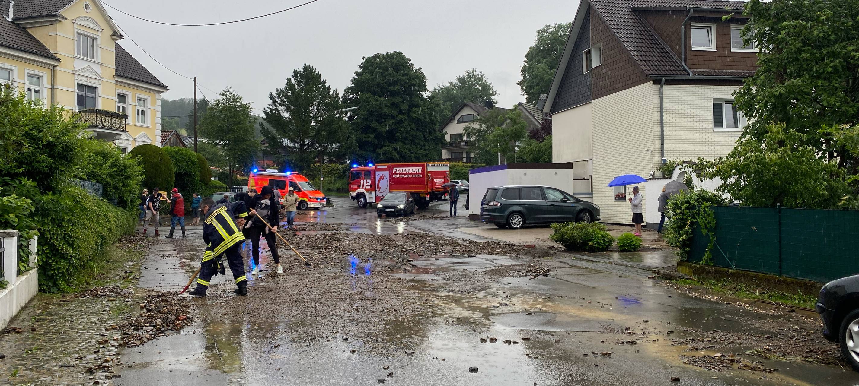 Unwetter: "Land unter" in Gummersbach und Marienheide