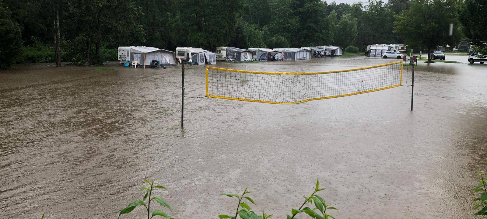 Starkregen Campingplatz Wiehl-Bielstein