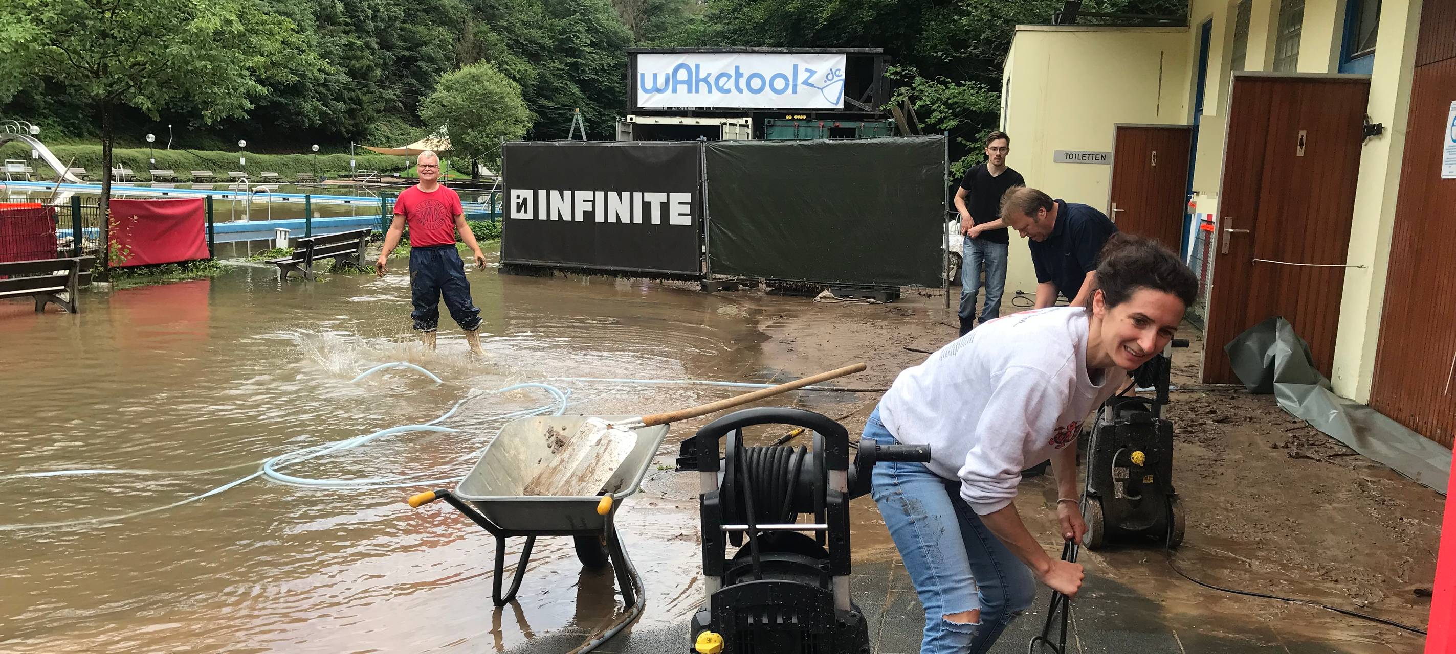 Starkregen Aufräumen Freibad Dabringhausen