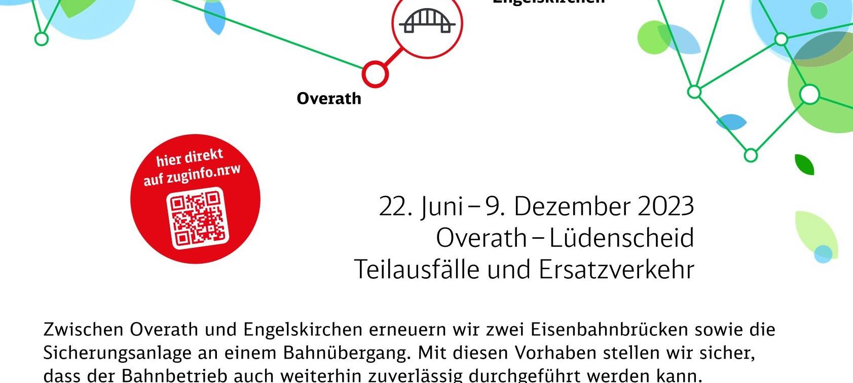 Brückenarbeiten: RB25 fällt fast ein halbes Jahr lang in Oberberg aus