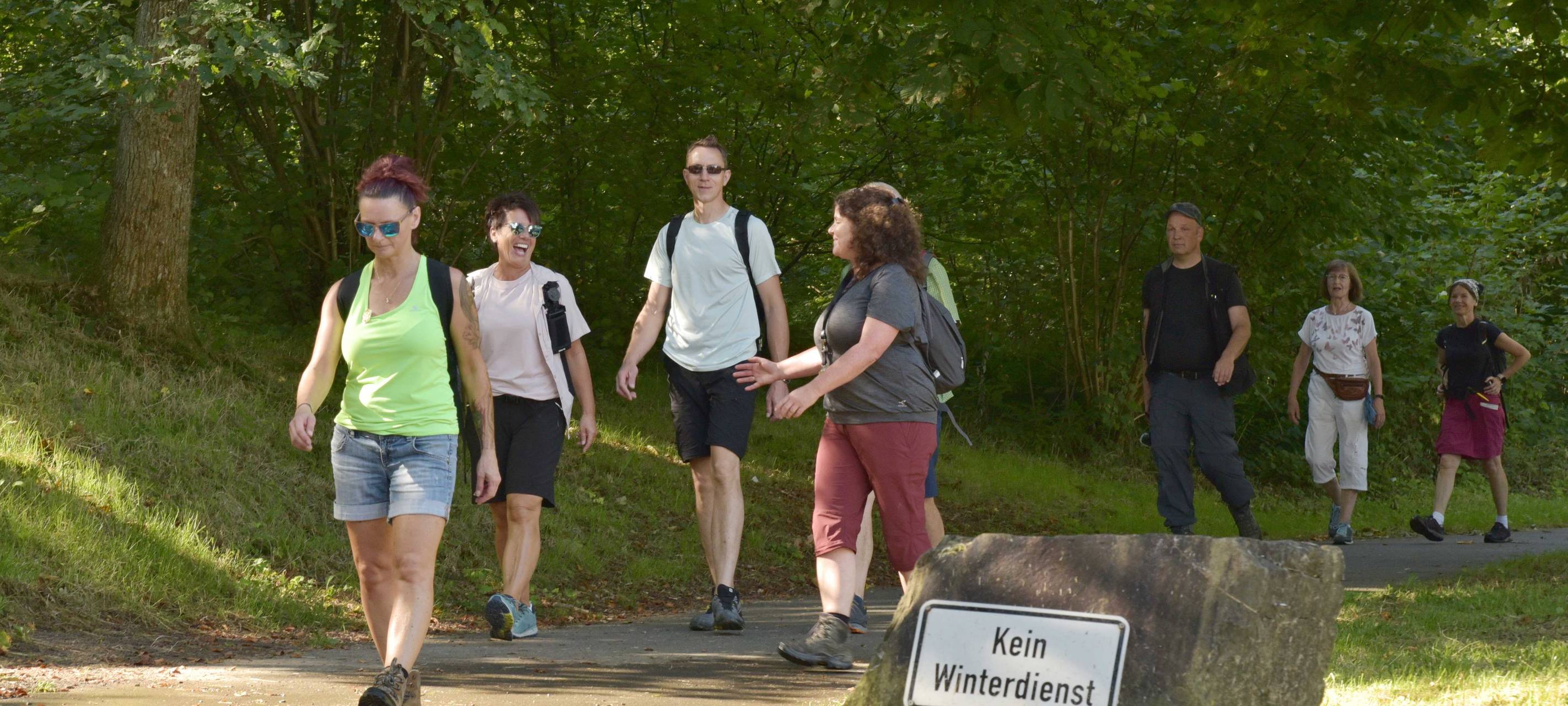 Sonne satt beim Radio Berg Wandertag