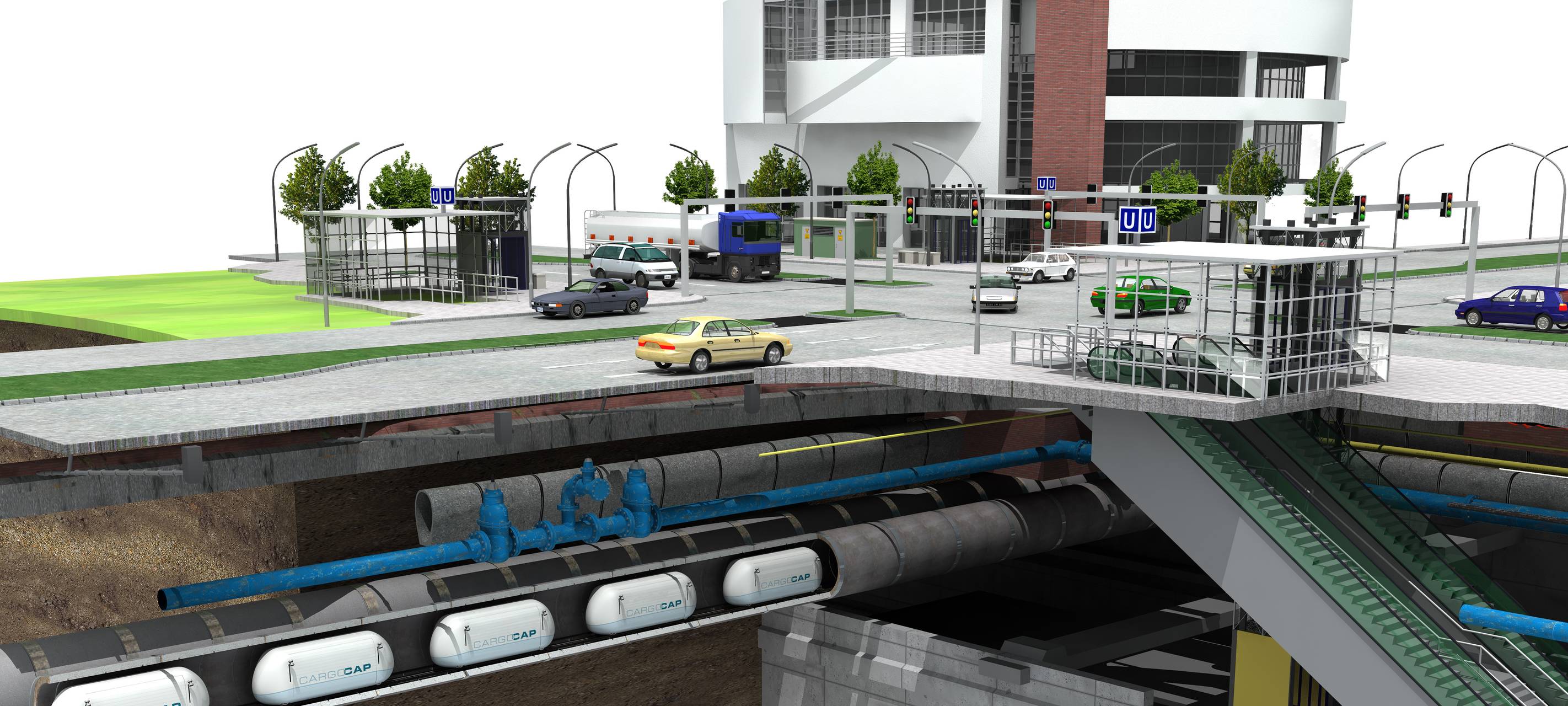 Stadt prüft unterirdisches Transportsystem Cargo Caps