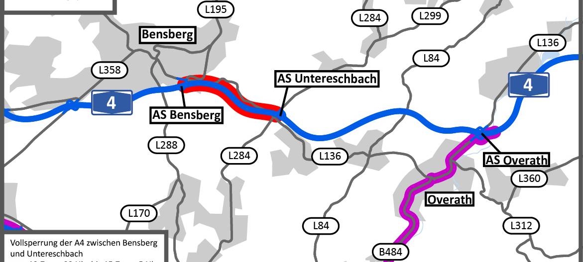 A4: Erste Sperrung an diesem Wochenende