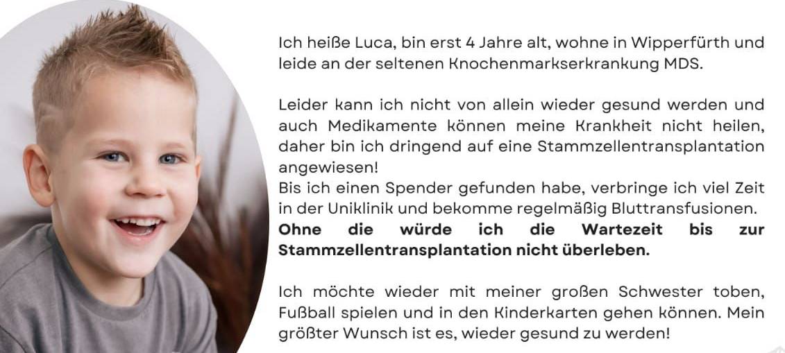 Luca aus Wipperfürth braucht unsere Hilfe!