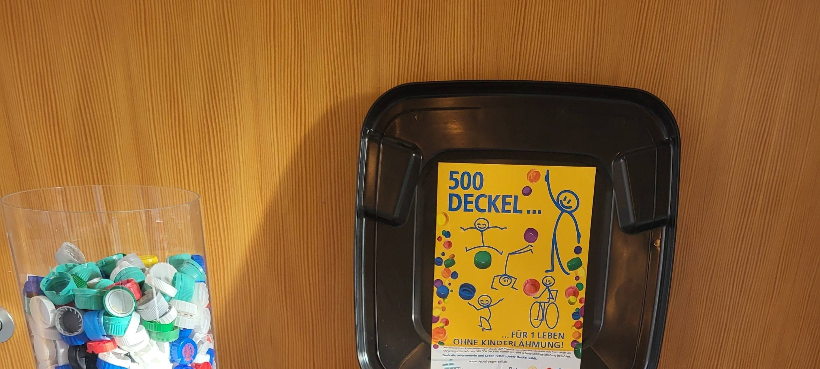 Sammelaktion: Plastikdeckel gegen Kinderlähmung