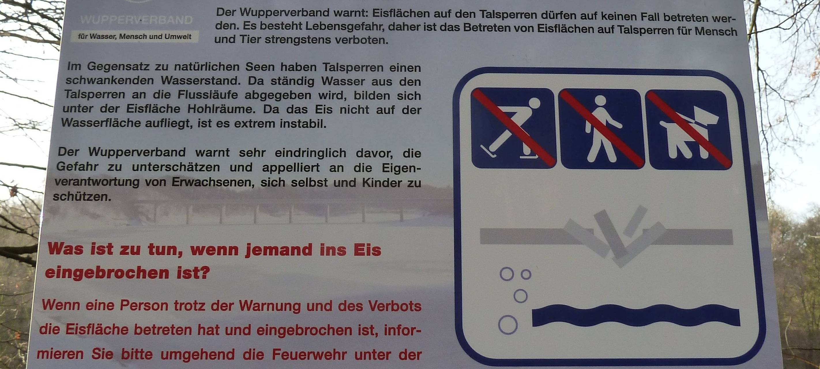 Warnung: Gefrorene Talsperren nicht betreten