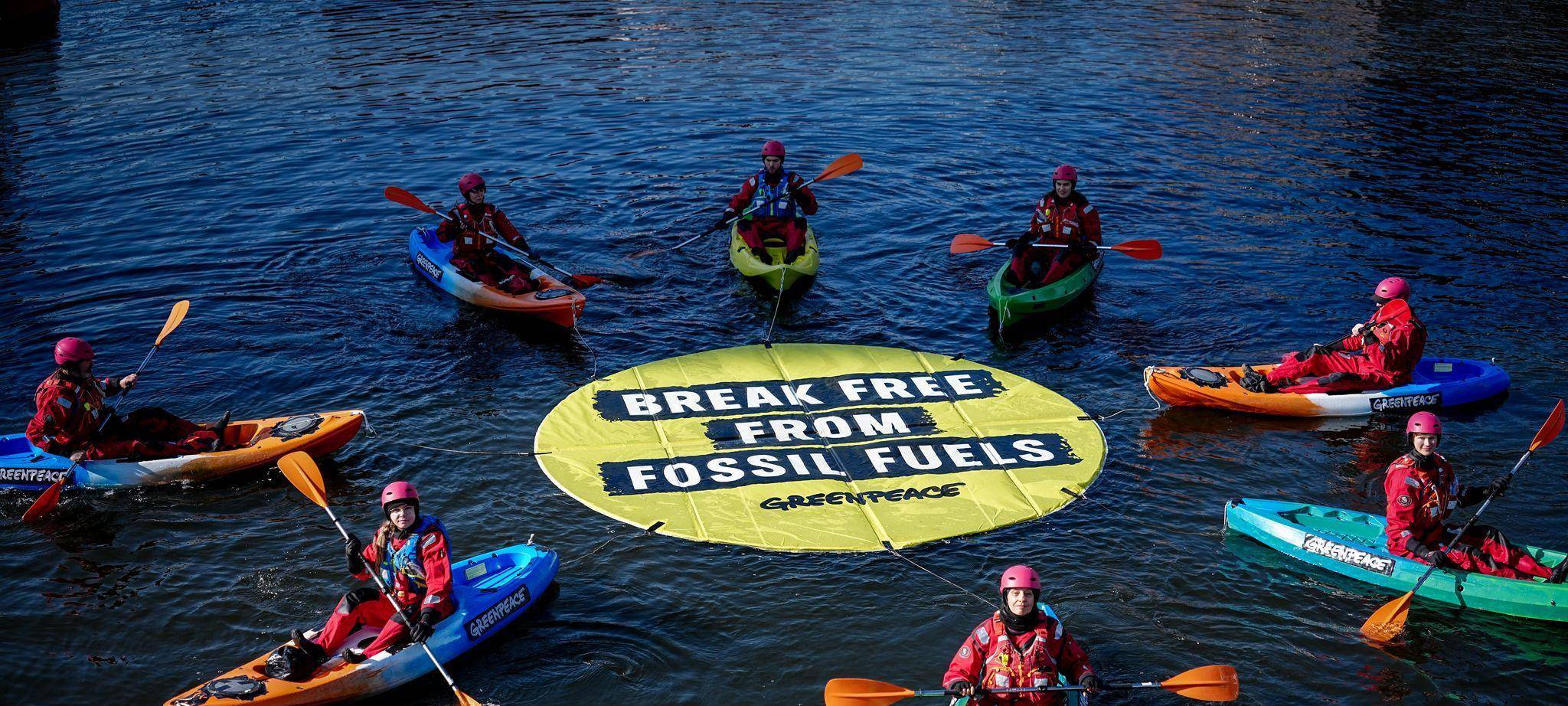 17. Petersberger Klimadialog - Protest von Greenpeace