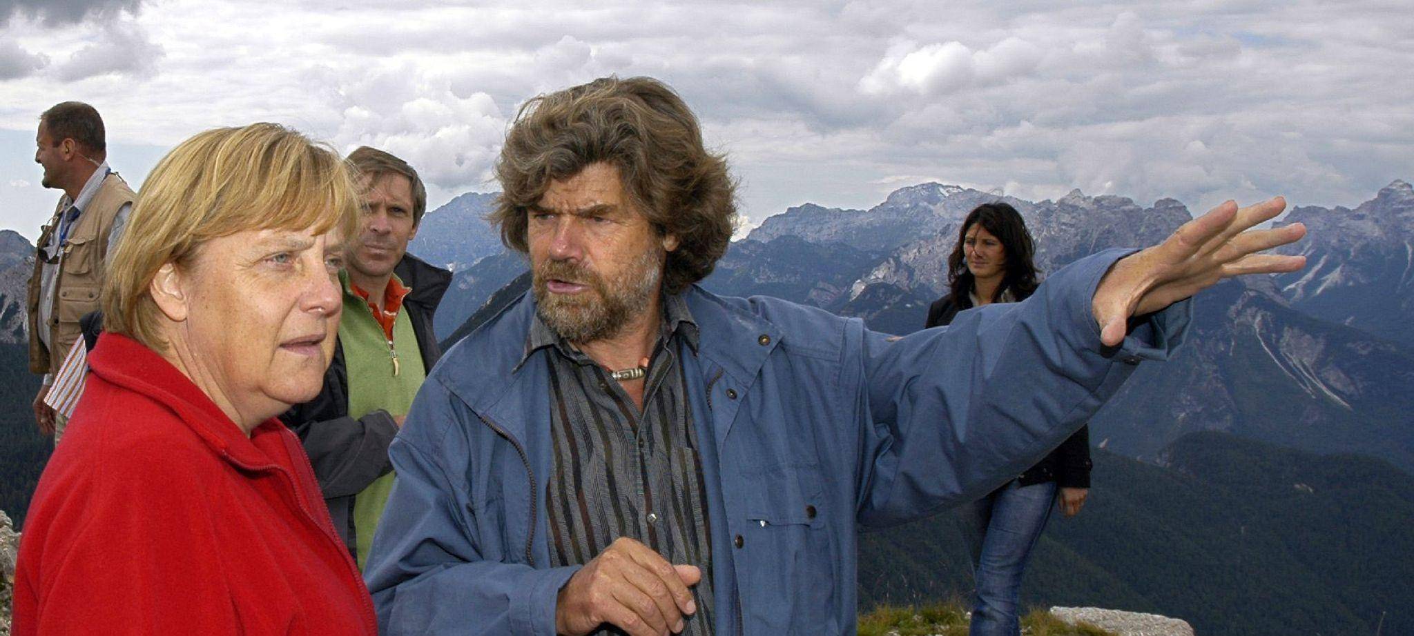 Angela Merkel mit Reinhold Messner in Südtirol