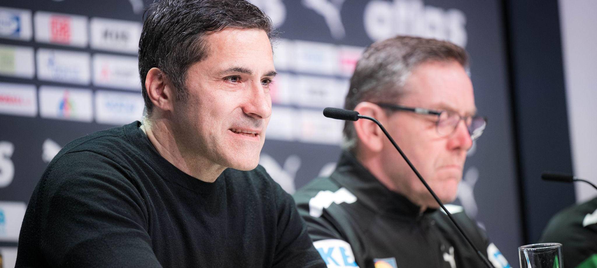 DHB-Sportvorstand Ingo Meckes und Bundestrainer Alfred Gislason