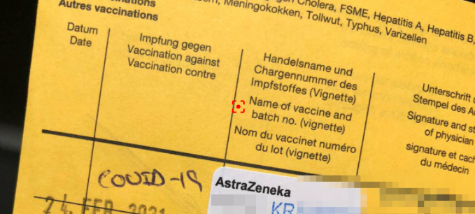 Impfpass: Impfung mit AstraZeneca